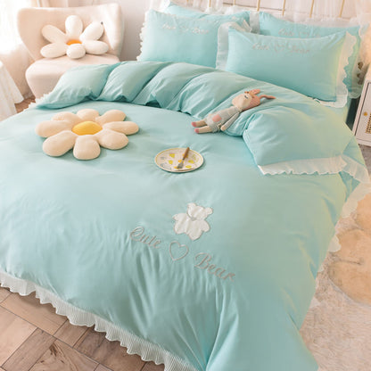 Cotton Four-piece Lace Skin-friendly Breathable Bed Sheet