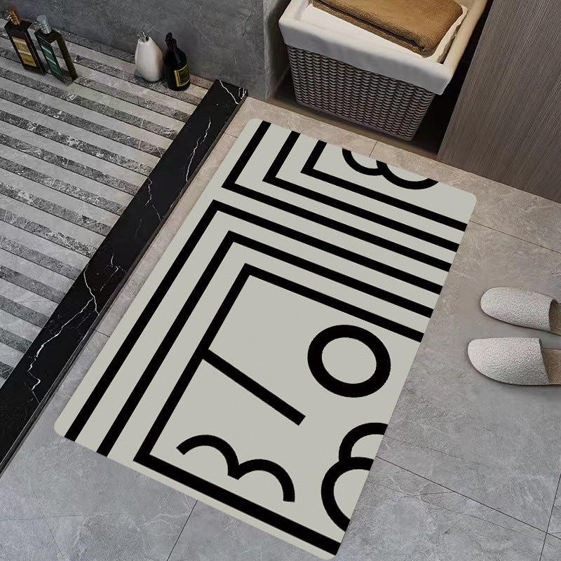 Soft Diatom Mud Floor Bathroom Toilet Absorbent Non-slip Entry Carpet Door Mat