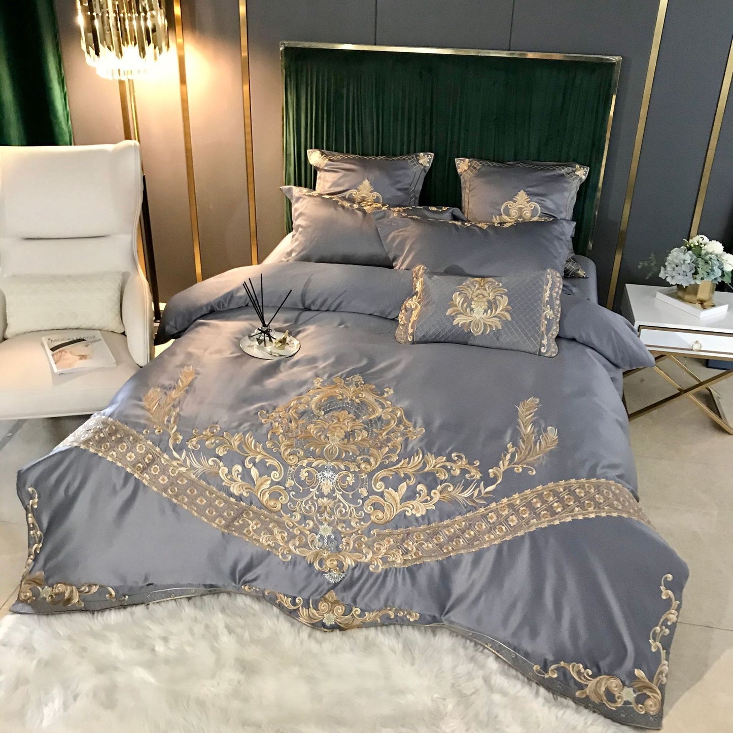 Ice silk duvet cover bedding European style