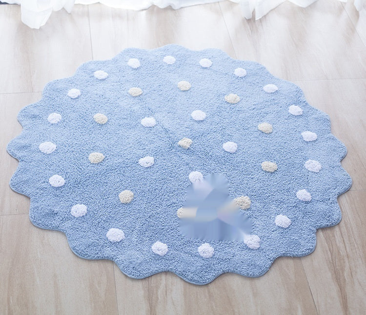 Nordic Dot Wave Cotton Home Floor Mat