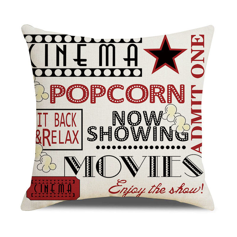 Home Retro Movie Subtitles Sofa Office Linen Pillowcase