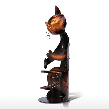 Creative cat holding wine rack