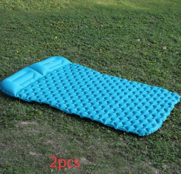 Tapis de camping gonflable pour tente, coussin double pour extérieur, pique-nique, plage, deux couvertures à carreaux, coussin pour bébé, repos à la maison, matelas doux