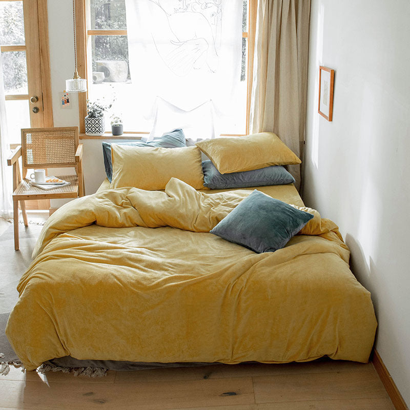 Four-piece velvet winter thick bedding