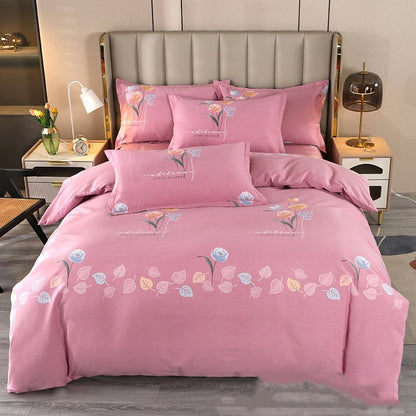 Cotton Brushed Printed Four-piece Bedding Set