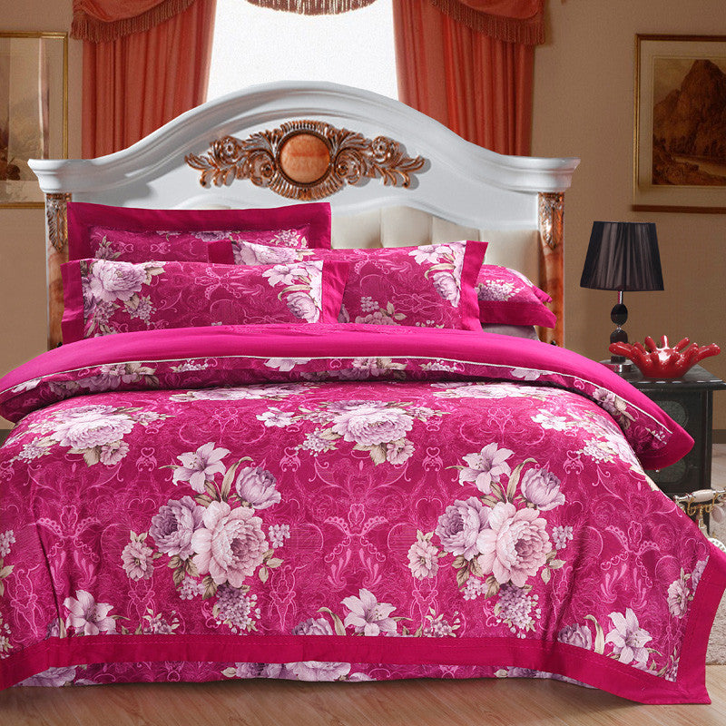 Pure cotton jacquard four-piece bedding