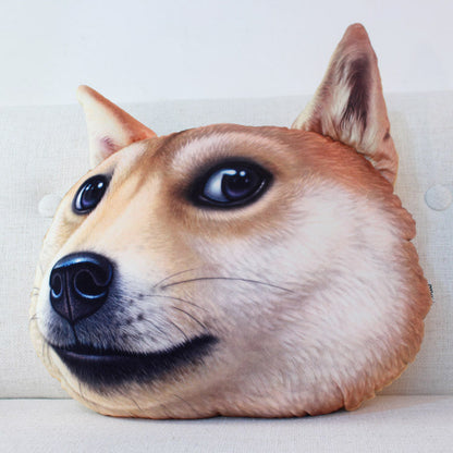 Husky personality creative 3D printing cartoon husky doge pillow cushion pillow