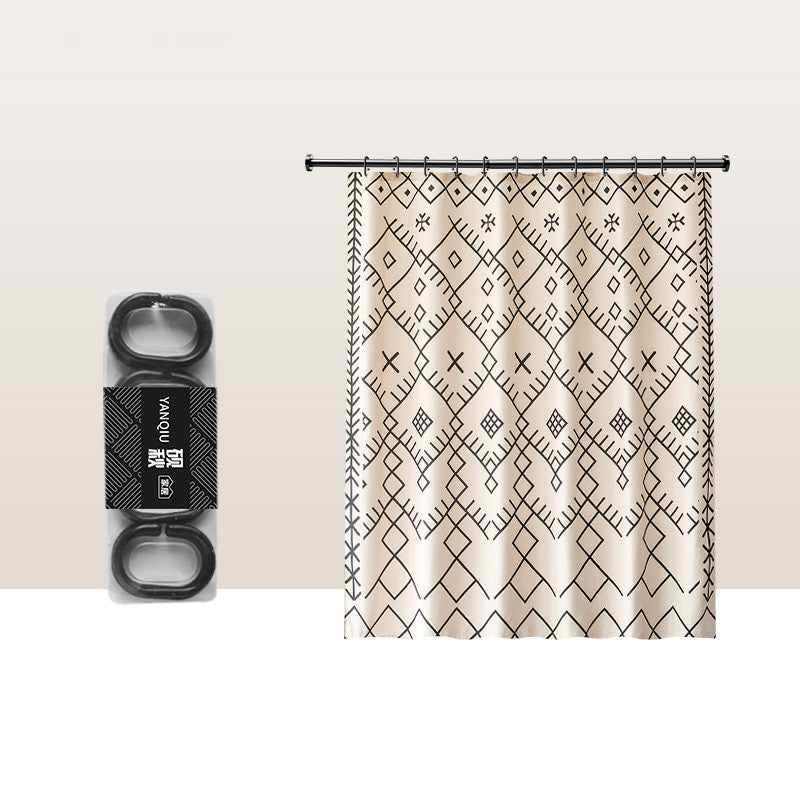 Water-proof  Cloth Installed Perforated Free Bathroom  Shower Curtain Partition