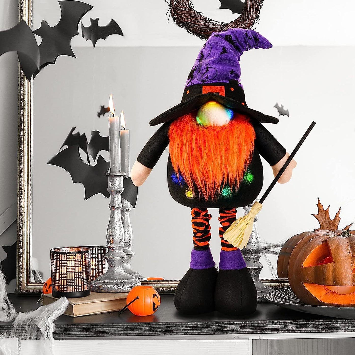 Halloween Decorations Slim Retractable Faceless Elderly Ornaments