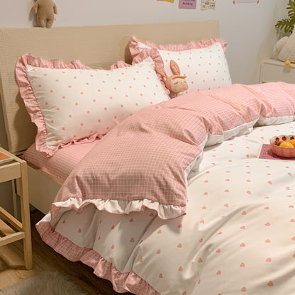 Three Piece Girl Heart Ins Princess Wind Bed