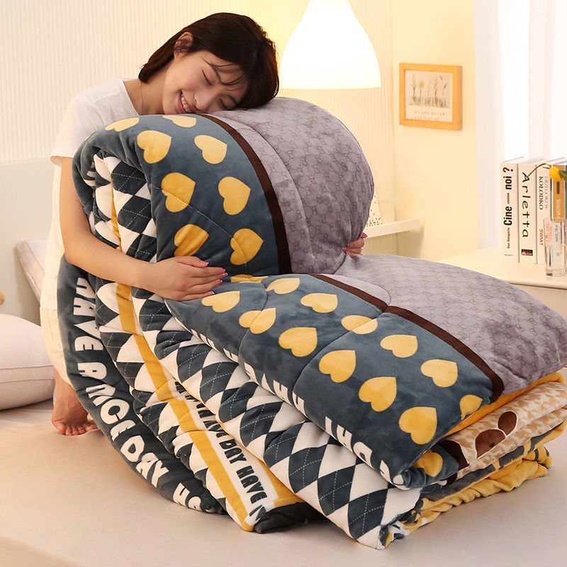 Student Dormitory Double-sided Milk Fleece Warm Skin-friendly Fleece Quilt