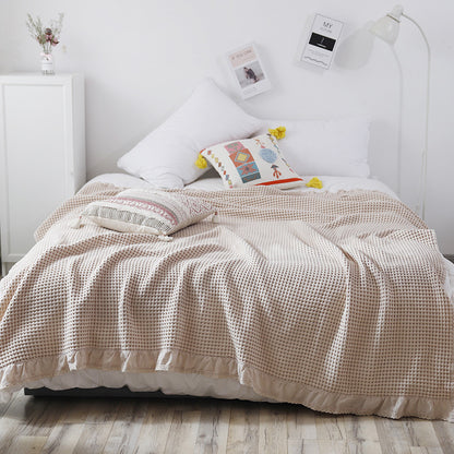 Couverture de loisirs en coton gaufré coréen, couverture de lit pour chambre à coucher, couverture de canapé, couverture d'été pour sieste, serviette de sieste