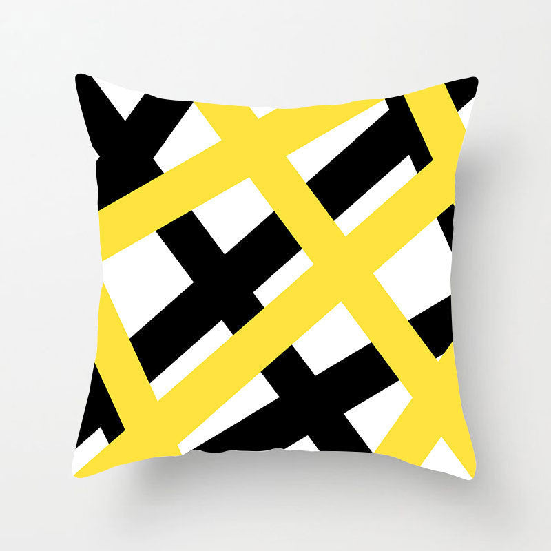 Housse de coussin moderne à imprimé marguerite jaune