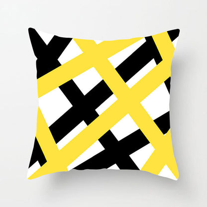 Housse de coussin moderne à imprimé marguerite jaune