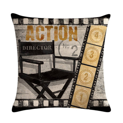 Home Retro Movie Subtitles Sofa Office Linen Pillowcase