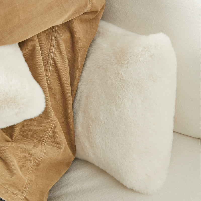 Double Sided Rabbit Hair Waist Sofa Pillow