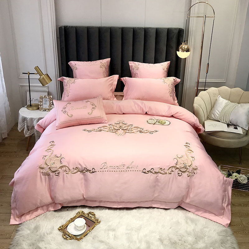 Four-Piece Cotton Bedding Ice Silk Summer European Style