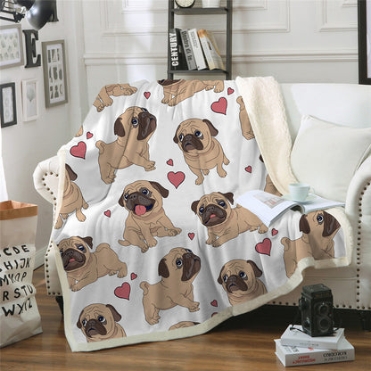 Winter Double-layer Thick Blankets Printed Cotton Fleece Blanket Sofa Blankets Lazy Blankets Puppy Series