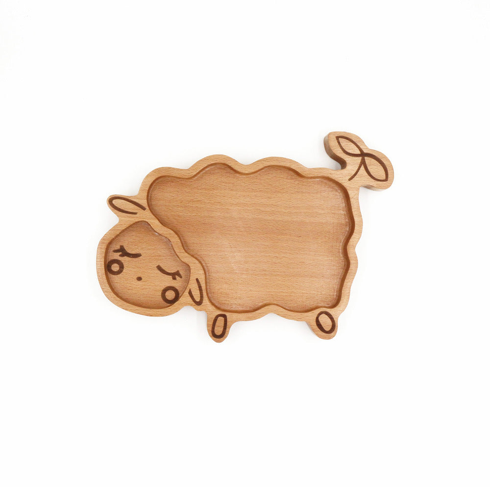 Solid wood cartoon fruit tray