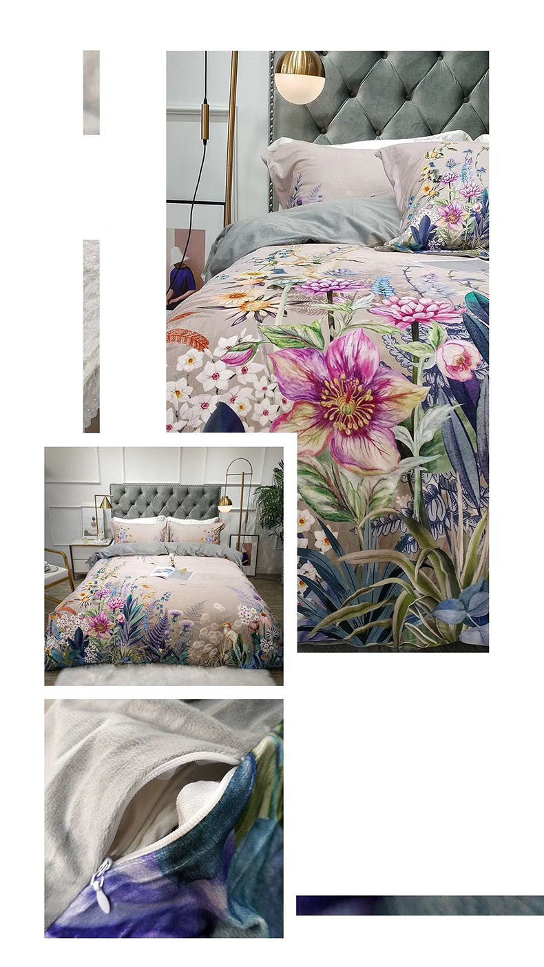 Fall And Winter Baby Fleece Warm Four Piece American Quilt Cover Sheet 3D Digital Printing Bedding