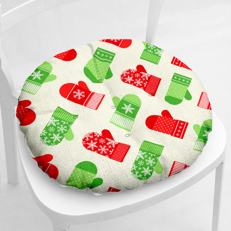 Cotton-filled Thickened Cotton And Linen Printing Chair Cushion