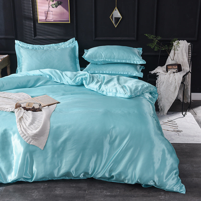 Summer Ice Silky And Cool Net Celebrity Bed Linen Three-piece Bedding Set