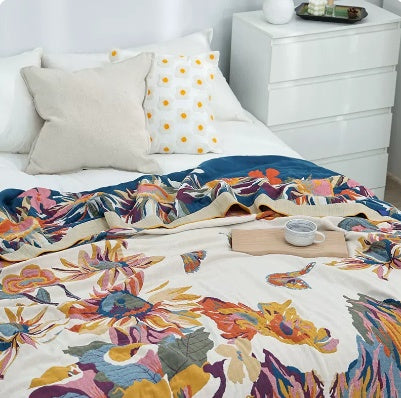 Couverture de sieste en gaze de coton multicouches