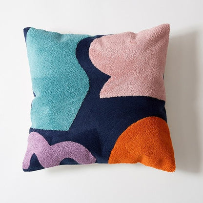 Embroidered cotton cushion