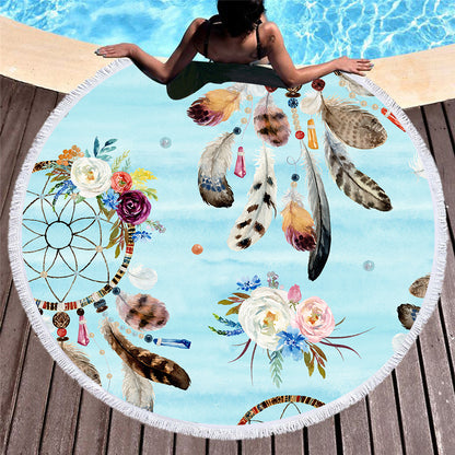 European And American Style Microfiber Round Beach Towel