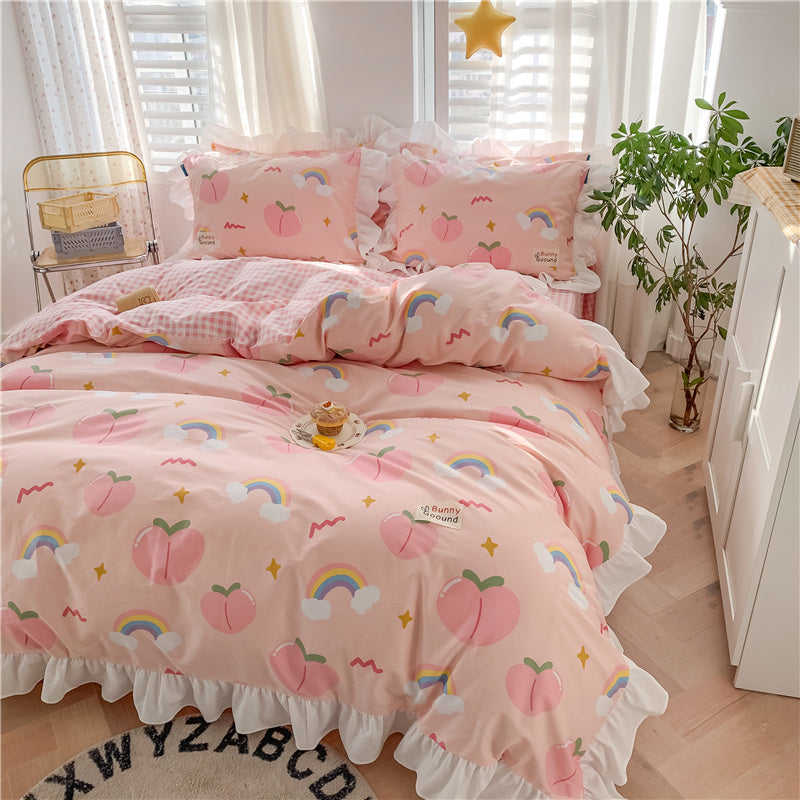 All Cotton Pure Cotton Girl Heart Princess Wind Bed Wind Broken Flowers Small