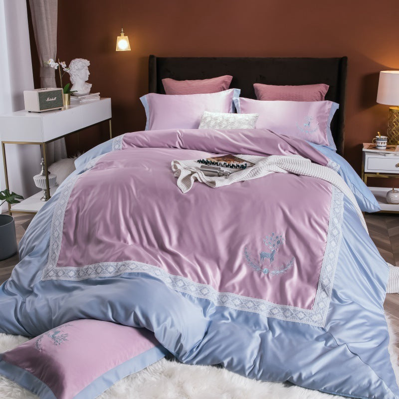 Lace cotton bed linen cover