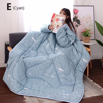 Winter Lazy Quilt with Sleeves