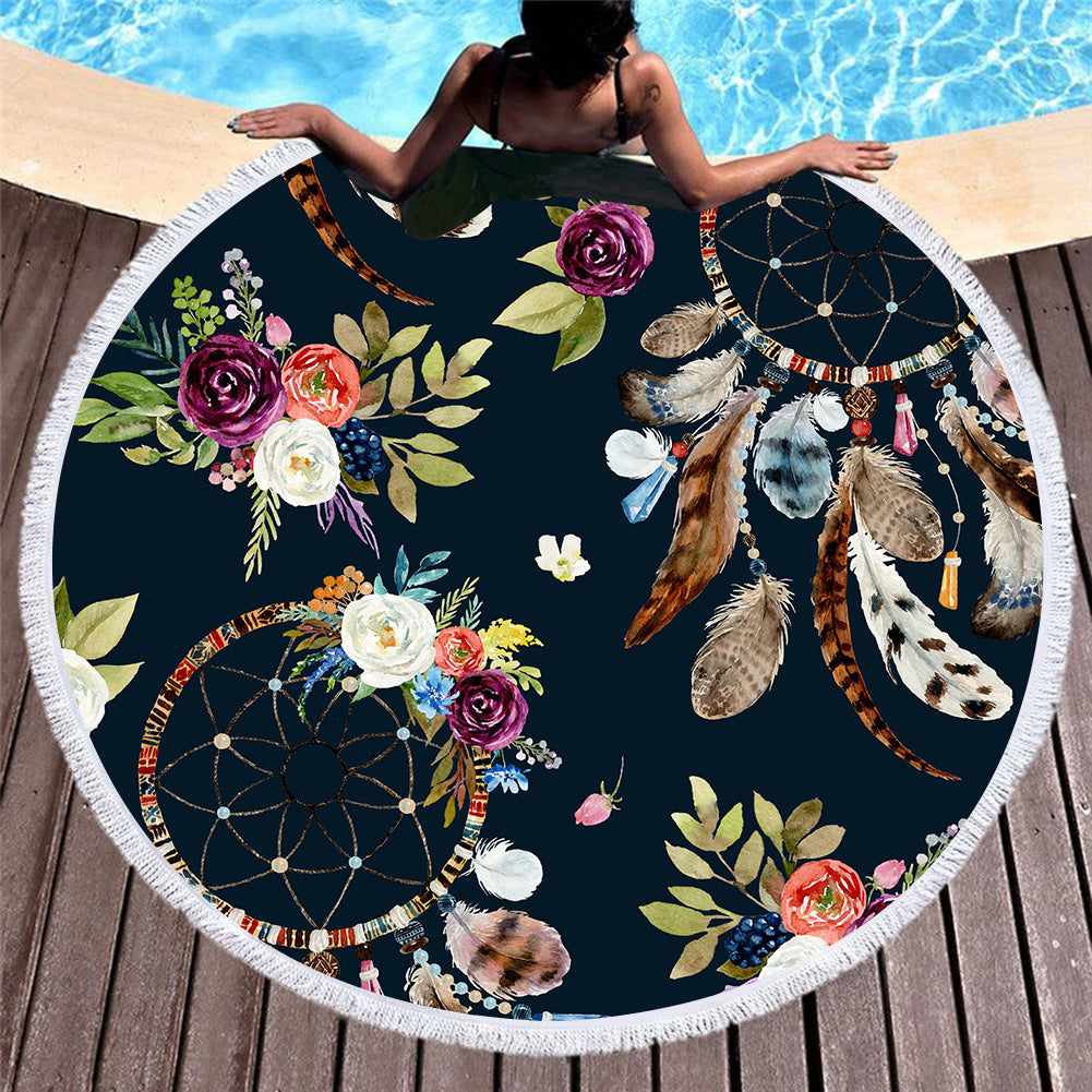 European And American Style Microfiber Round Beach Towel