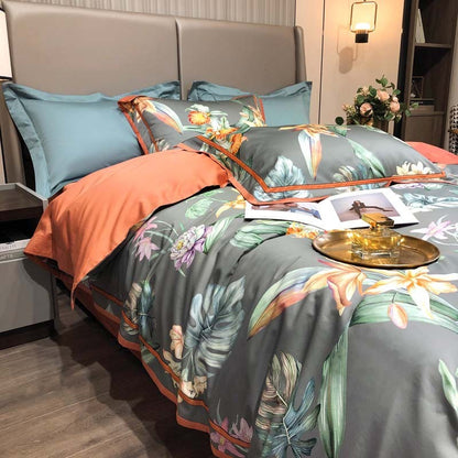 Four-piece Printed Long-staple Cotton  Villa Quilt Cover