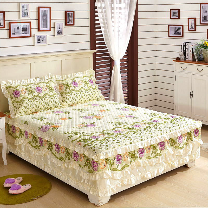 Four-piece cotton bed skirt