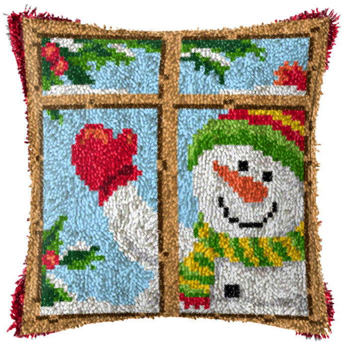 Diy Handmade Christmas Cushion Wool Embroidered Pillow Material Package