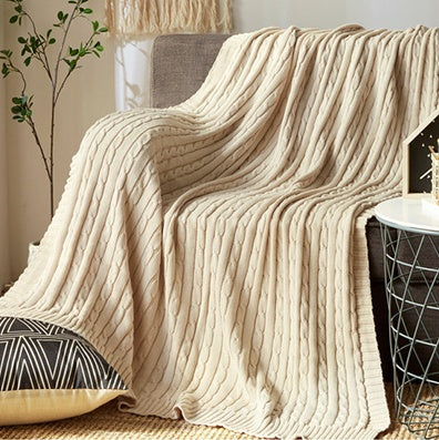 Cotton Solid Knitted Blanket