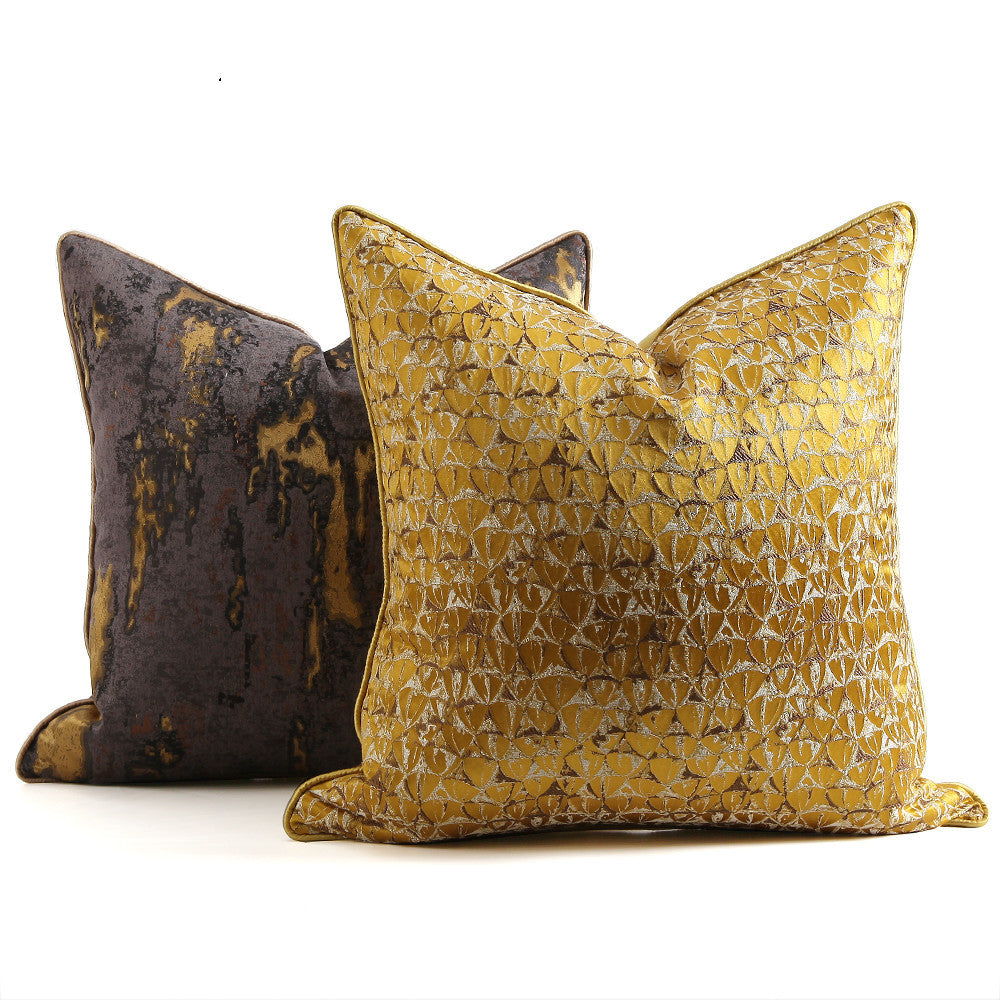 Coussin design luxueux taie d'oreiller jaune