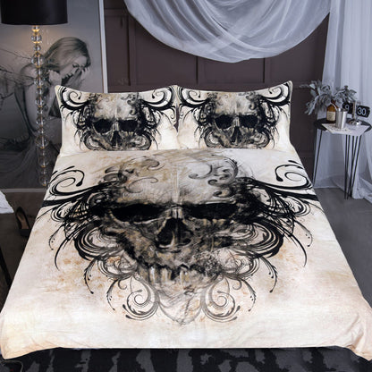 Black hair head quilt cover three-piece bedding set