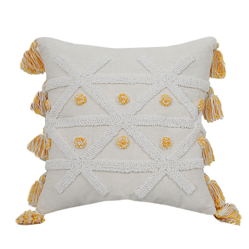 Embroidered Tufted Embroidered Pillowcase