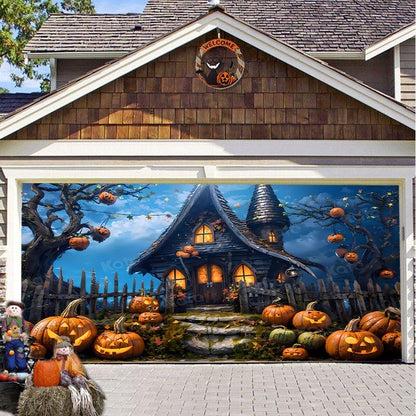 Halloween Garage Background Decoration Hanging Cloth