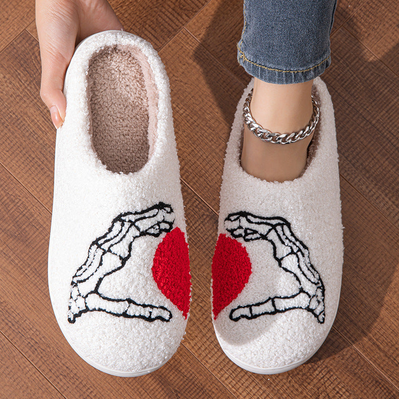 Chaussons en coton épais Love Black Hand Home