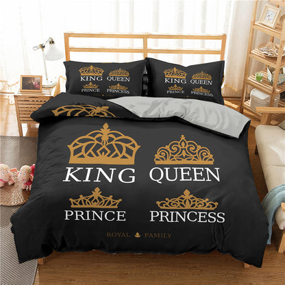 3d Bed Three-piece Digital Printing Duvet Cover Sheet