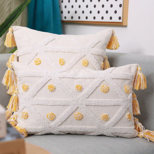 Embroidered Tufted Embroidered Pillowcase