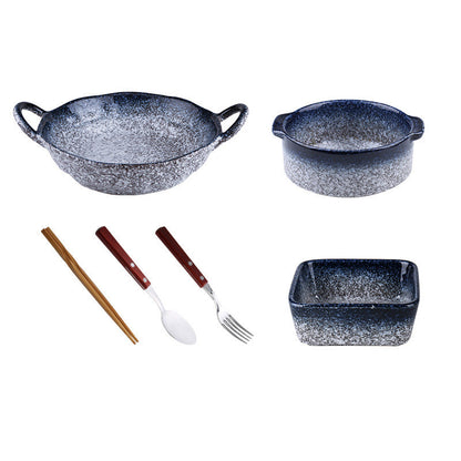 Cutlery Set Stoneware Breakfast Bowl Bibimbap Bowl Binaural Soup Bowl