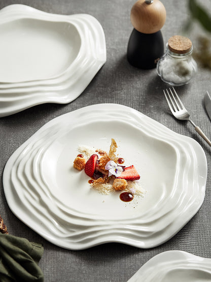 Assiette en céramique pour hôtel, assiette à steak occidentale, assiette à pâtes personnalisée