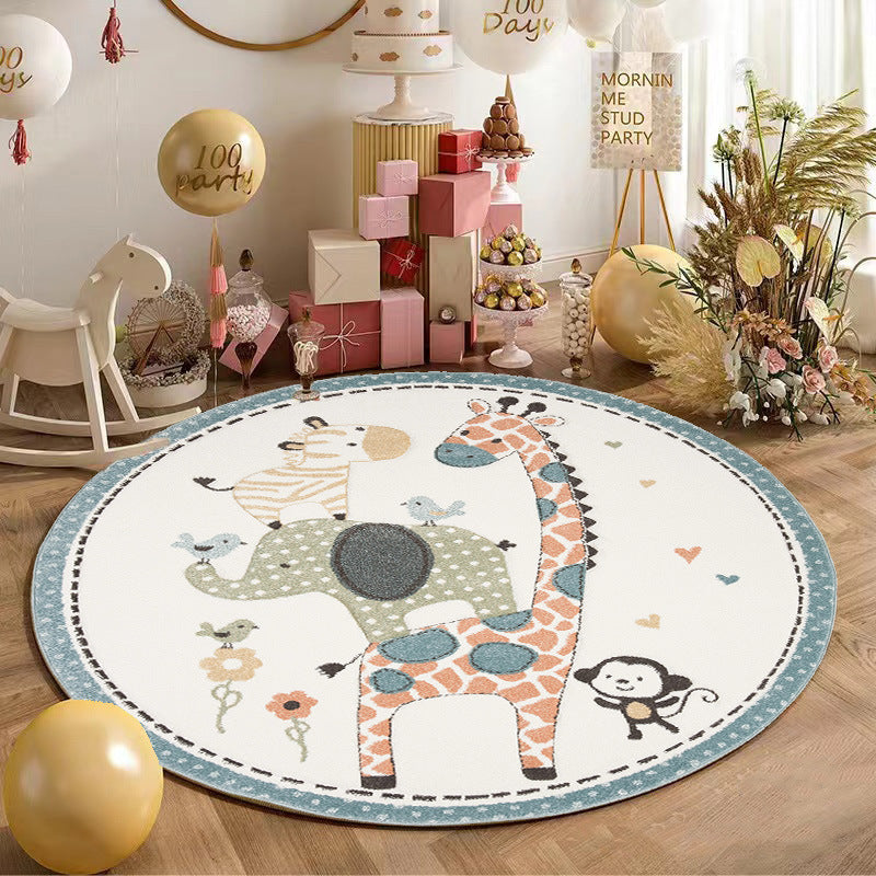 Tapis rond pour chambre à coucher, joli tapis de sol pour chevet, tapis d'escalade épais