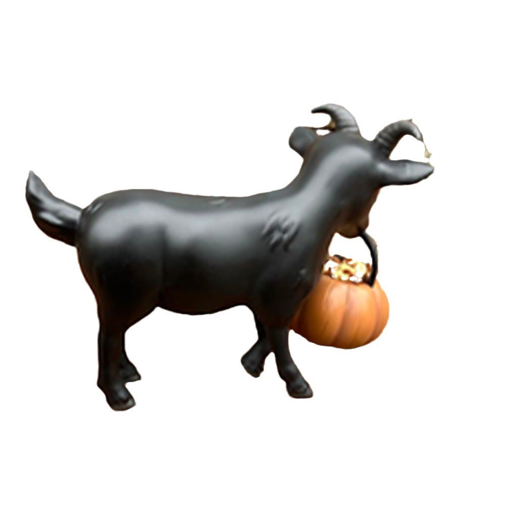 Halloween Sheep Holding Pumpkin Grimace Horror Decoration Home