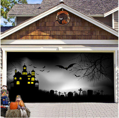 Halloween Garage Background Decoration Hanging Cloth