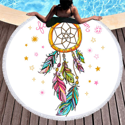 European And American Style Microfiber Round Beach Towel